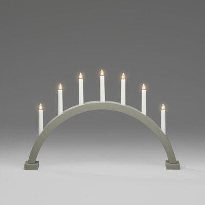 Elljusstake båge 7 lj grå/grön