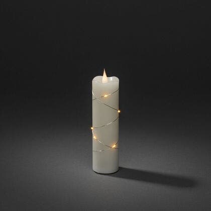 Vaxljus 5x17,8cm LED gräddvitt