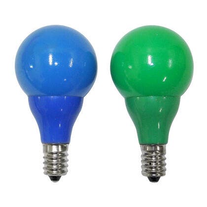 Reservlampa E14 blå/grön LED