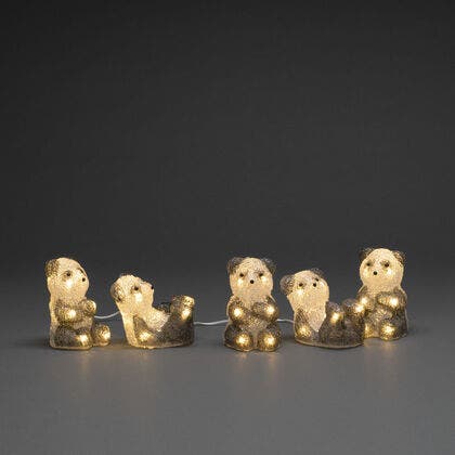 Pandabjörnar akryl 5st 40 LED