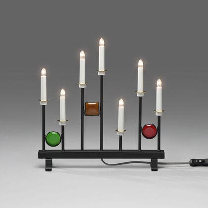 Elljusstake 7 lj svart metall