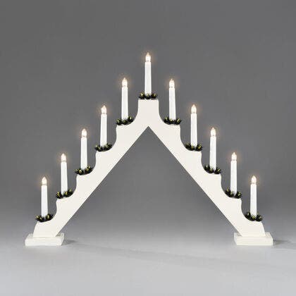 Elljusstake 11 lj trä vit