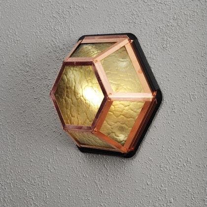 Castor väggplafond E27 koppar