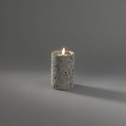Batteriljus betong grå, 12 cm