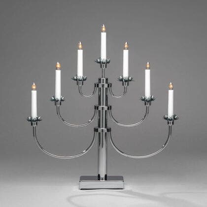 Elljusstake 7 ljus metal krom