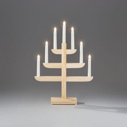 Elljusstake 7 lj trä natur