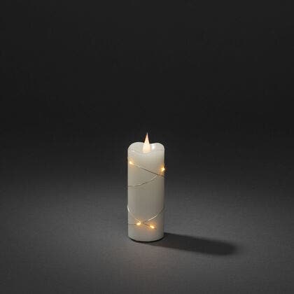 LED Echtwachsk. cr.weiss,