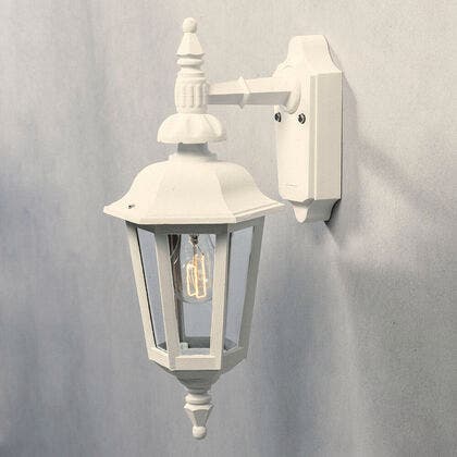 Pallas vägglykta ned E27 vit