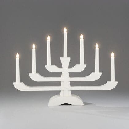 Elljusstake 7 lj trä vit