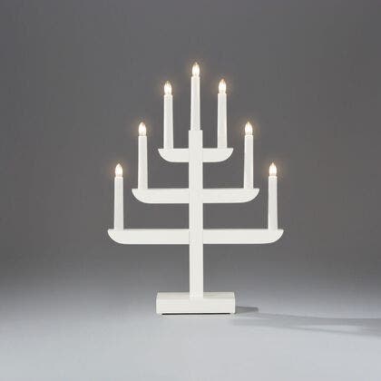 Elljusstake 7 lj trä vit